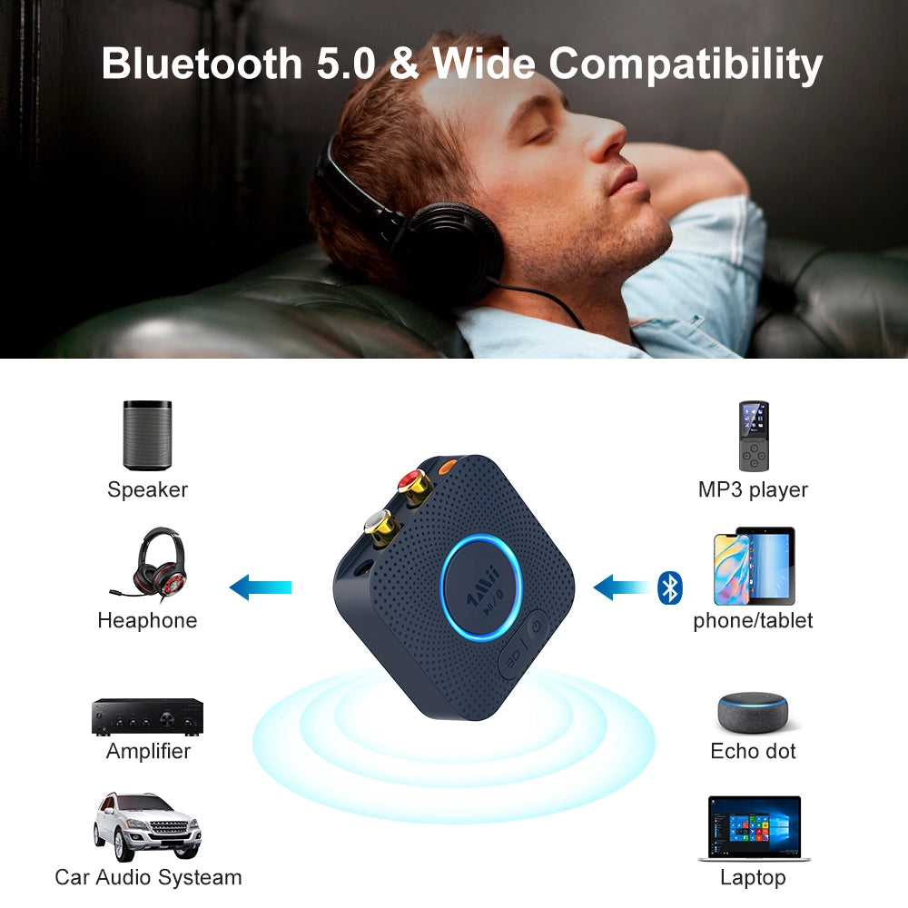 Transmisor o receptor de audio Bluetooth de largo alcance para TV, PC  estéreo, conectar altavoces, auriculares, teléfono, adaptador inalámbrico  de