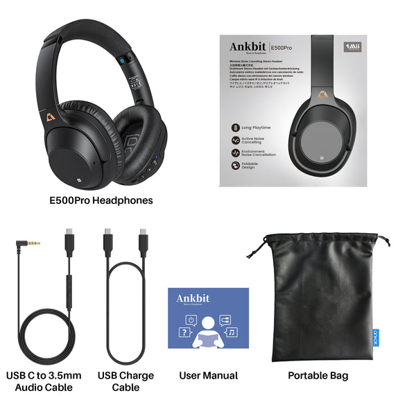 Ankbit E500proアクティブノイズキャンセリングヘッドフォン