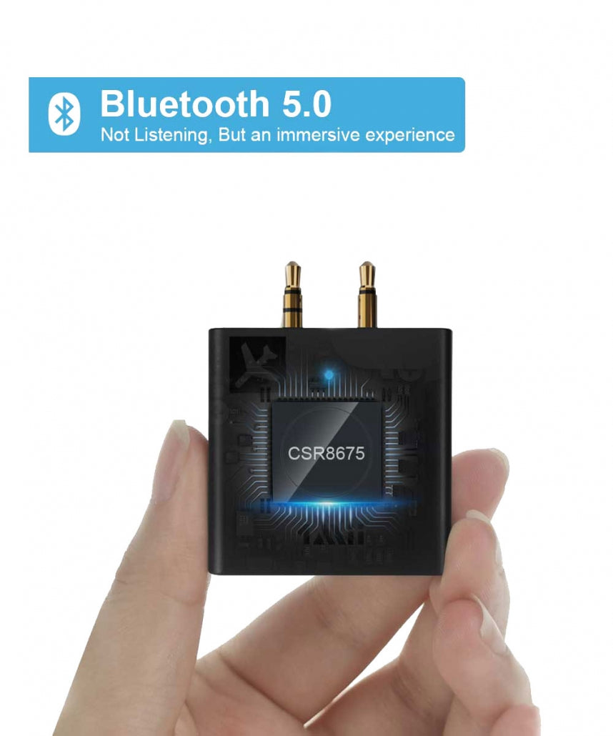 1Mii B05 Avion Adaptateur Bluetooth 5.3 pour Casque avec Boîtier